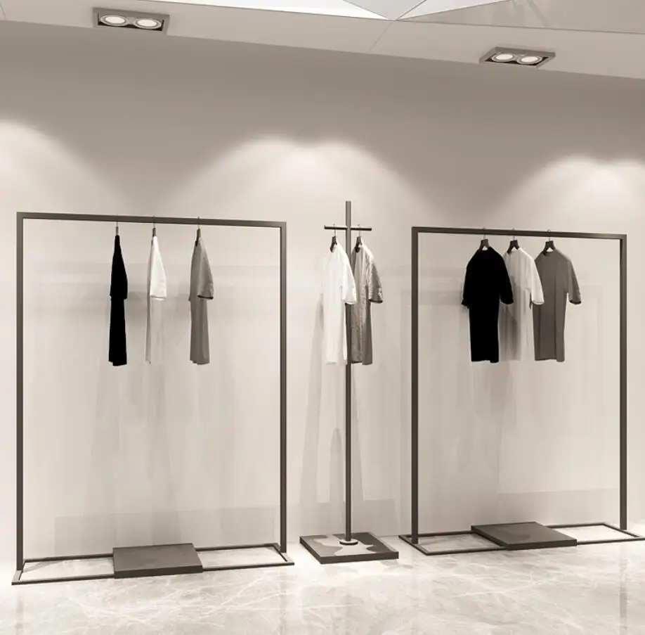 

Стеллаж для магазина одежды, железная вешалка для одежды, простая подвесная стойка для мужской и женской одежды, напольный демонстрационный стеллаж