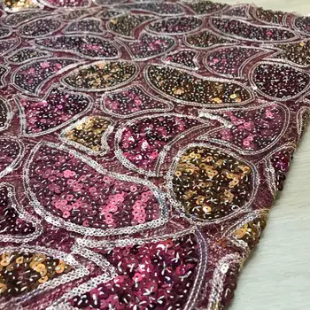 

African Lace Fabric 2019 High Quality Lace Fabric French Pink Sequins Net Cord Tulle Fabrics Nigerian Laces For Wedding Dress