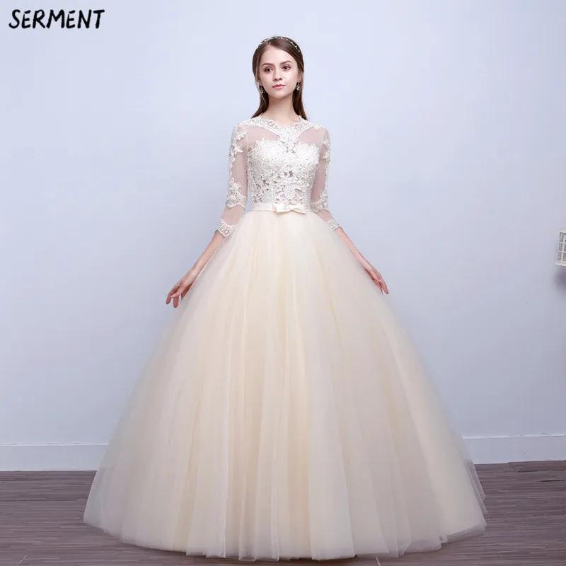 

Wedding Dress 2019 New Bride Word Shoulders Thin Princess Dream Wedding Veil Elegant