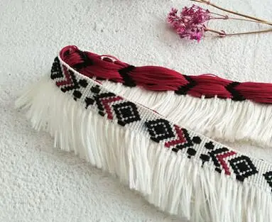 White 3 см Широкий горячий белый синий вышитое цветочное кружево ткань отделка ленточный пошив аппликация воротник Бахрома Кисточкой гипюр платье Декор - Цвет: White