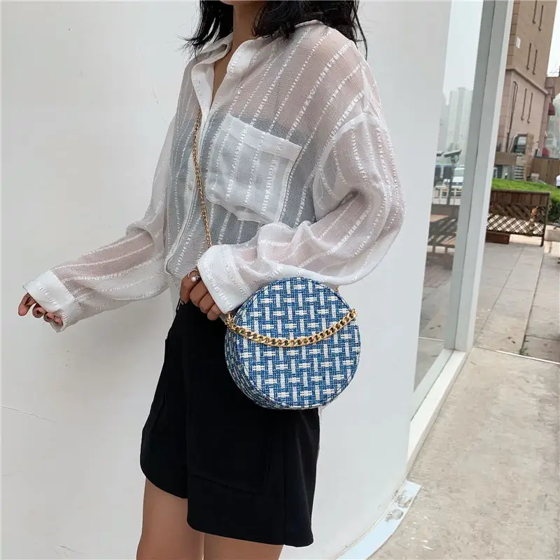 

Free shipping Summer Bag Girl 2019 New Korean Edition Knitted Bag Student's One Shoulder Slant Bag