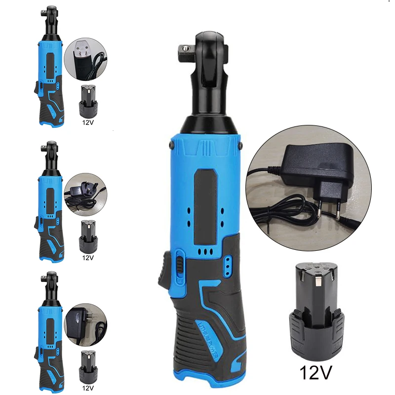 1*Wrench 1*Battery 1*Charger Tools Accessories12V 40NM Wireless Rechargeable Electric Ratchet Wrench Kit with Battery Charger