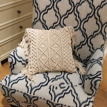 

Macrame Hand-Woven Cotton Thread Pillow Covers 100% Cotton Linen Geometry Bohemia Cushion Covers Home Decor -B
