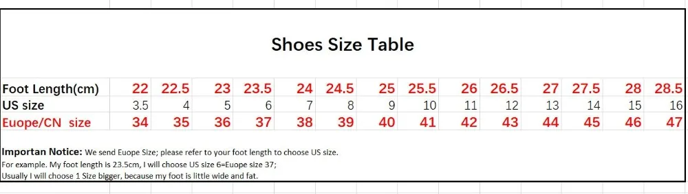 size chart
