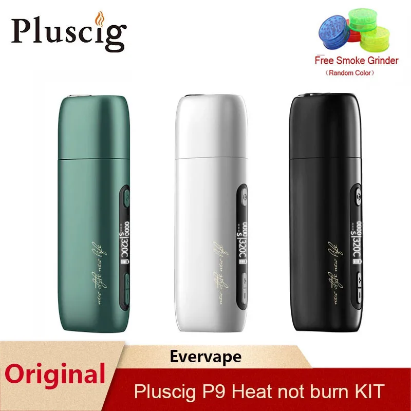 Original Pluscig P9 Heat Not Burn Kit 3500mah Battery Magnetic protection Cover with Clearness Fuction Electronic Cigarette Kit