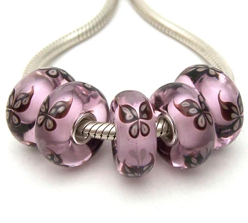 

JGWG1501 5X 100% Authenticity S925 Sterling Silver Beads Murano Glass beads Fit European Charms Bracelet diy jewelry Lampwork