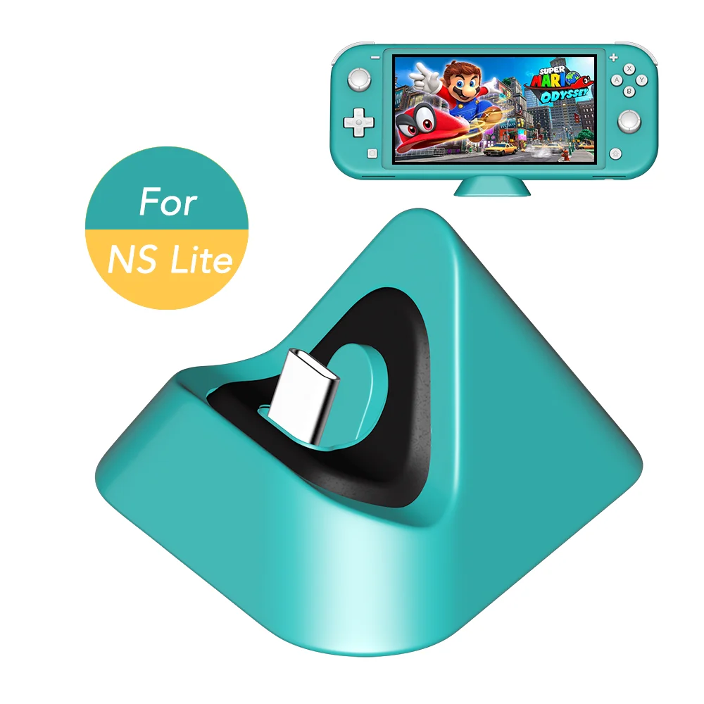 Светло-голубой OIVO зарядная док-станция для Nintendo Switch Совместимость 15 V/2.6A мини зарядная станция для Nintendo Switch Lite с Тип-C Порты и разъёмы - Цвет: Светло-голубой