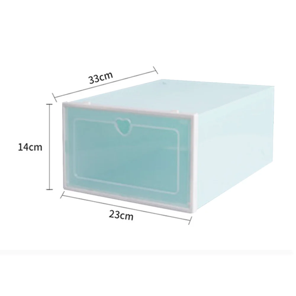 Зеленый цвет 1 pc Drawer Type Shoe Box Shoe Storage Organizer Plastic Transparent Organizer Wholesale Rectangle Drawer Shoe Boxes - Цвет: Зеленый цвет