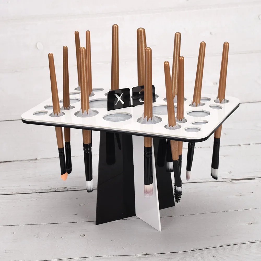 

New 26 Holes Stand For Brush Holder Makeup Cosmetic Foundation Brushes Dryer Stand Tool Drying Rack Organizer Shelf Organizer
