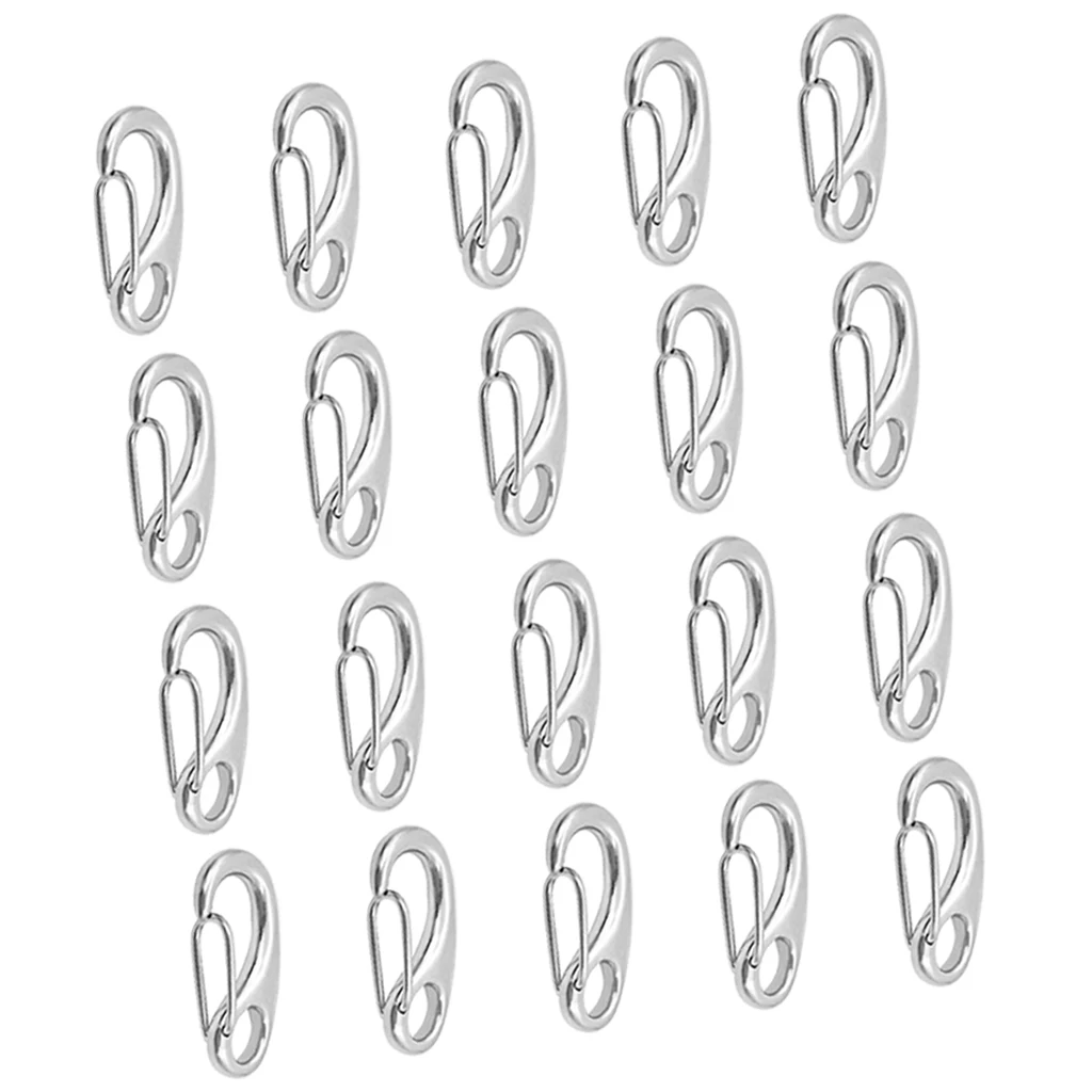 20x Stainless Steel Spring Clip Snap Hook / Lobster Claw 50 x 18 mm