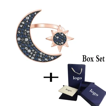

MINA BEAR [New] SWA SYMBOL Fashion Romantic Moon Star Type Female Ring 5513222 Accessories Send Girlfriend Valentine's Day Gift
