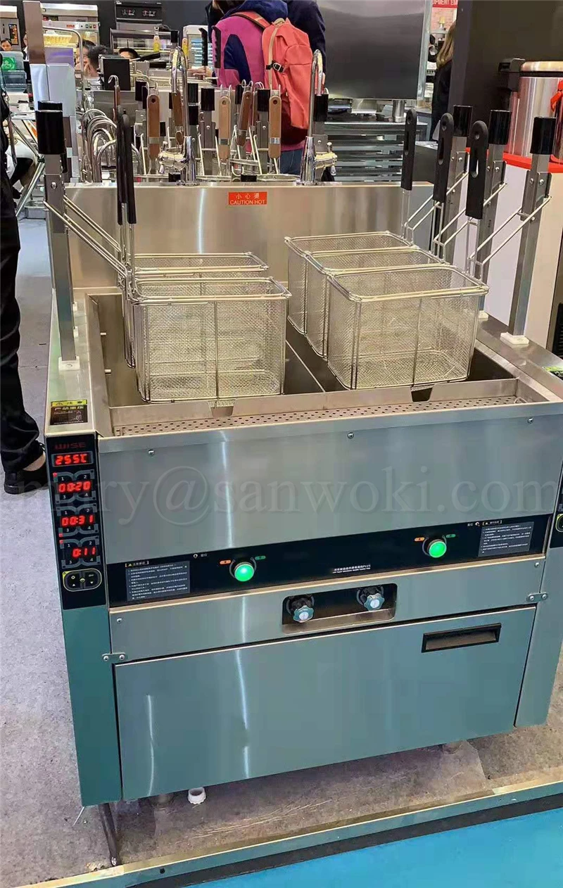 100L печь для лапши Электрический бойлер для лапши шесть отверстий многофункциональная Автоматическая подъемная машина для приготовления лапши плюс машина для приготовления лапши
