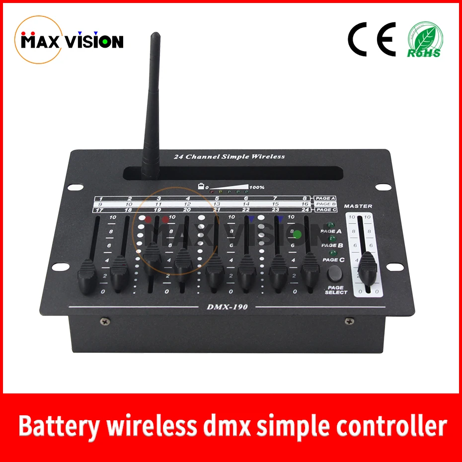 

chargeable lithium battery for instant 24CH Wireless DMX Controller for Led Moving head and stage light