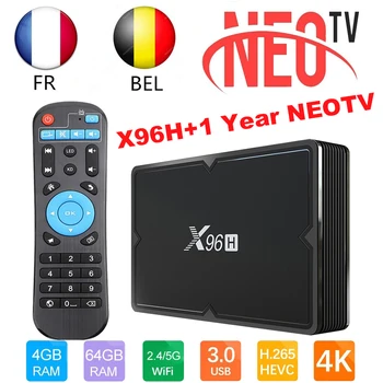 

X96H Android 9.0 Smart TV BOX+1 Year NEO IPTV Code 2.4&5.8GHz Dual WiFi 6K HD 3D Set Top BOX Media Player M3U IP TV Subscription