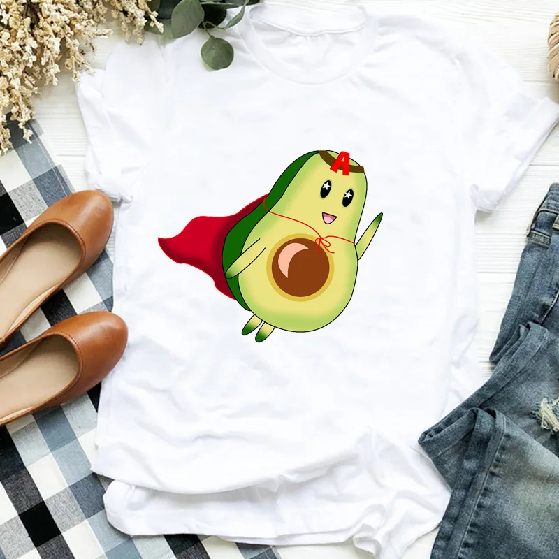 Женская Повседневная футболка с рисунком авокадо 90 х годов|Футболки| |