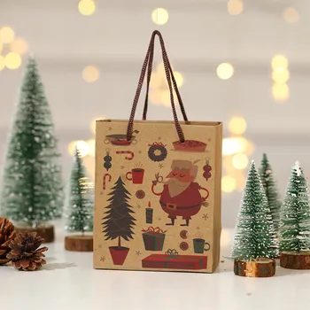 

2021 Christmas Fashion Santa Claus Mini Gift Bag Navidad Decoracion Gift kraft Bag Candy Christmas Socks Sack Children Gift Bag