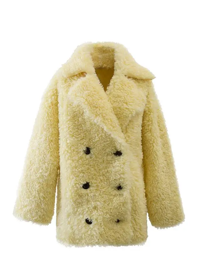 Зимний фигурный воротник с длинным ворсом искусственное пальто из кожи и меха длинный рукав пушистый искусственный мех Женская куртка короткая верхняя одежда