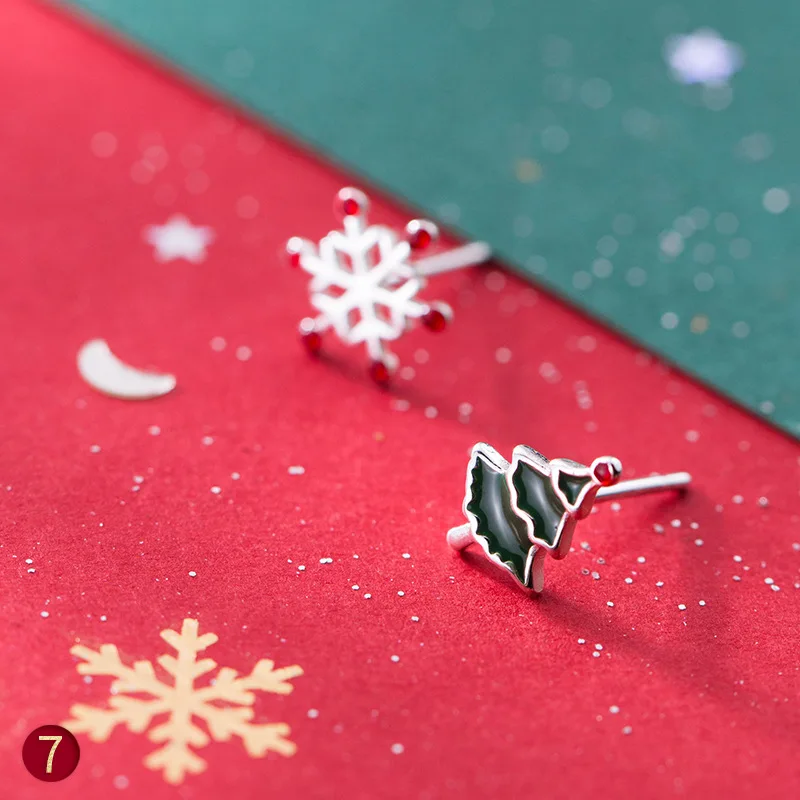 Christmas Tree Herwish, Рождественская коллекция, корейские серьги, 925 пробы, серебряные серьги, рождественские подарки, Женские Ювелирные изделия, известный бренд - Окраска металла: Christmas Tree