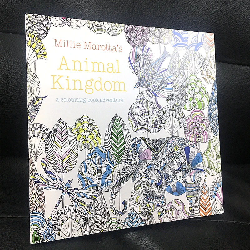 Animal Kingdom English Edition Antistress Coloring Book For Children Adults Graffiti Painting Drawing Art Book 24 Pages