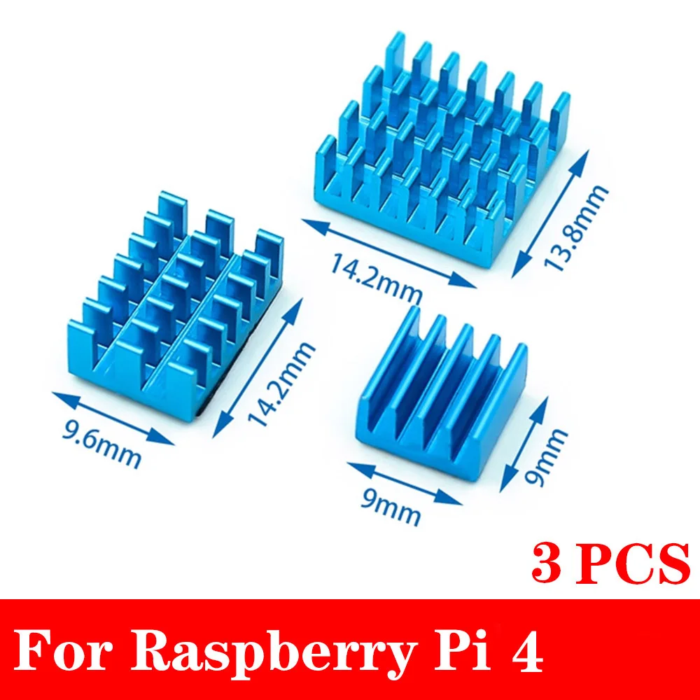 Raspberry Pi 2/3/4 Модель B+ плюс Алюминий теплоотвод для электронного чипа рассеивание тепла Охлаждение Колодки Raspberry Pi радиатора - Цвет: For Pi 4B blue