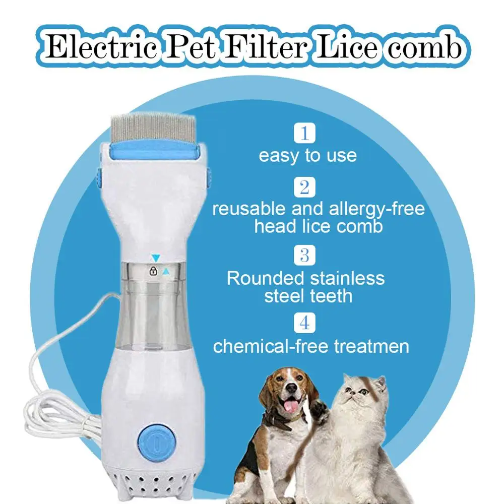 110 /220V Electric Pet Dog Comb Brush Removal Kill Lice Cleaner Pet