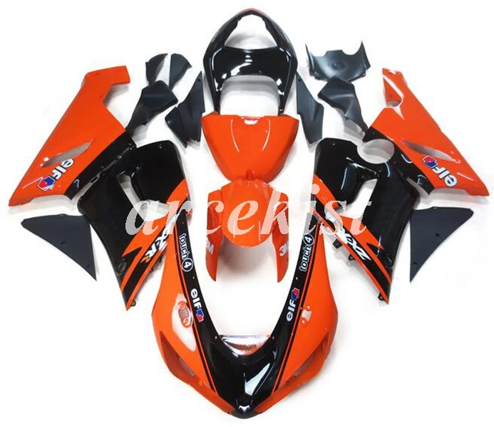 4 подарки ABS мотоцикл полный обтекатель комплект подходит для Kawasaki Ninja ZX-6R 636 2005 2006 05 06 набор кузова оранжевый черный
