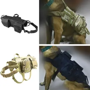 Image 3 - 戦術的な犬の訓練のベストハーネス取り外し可能なポーチ軍事 K9 ハーネス大型犬の訓練機器