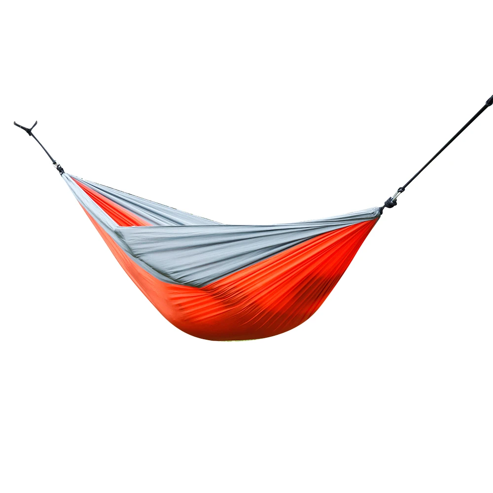 

Stitching Color Nylon Parachute Fabric Hammock Portable Lightweight Outdoor Camping Picnic Casual Hammock with Hammock Ropes