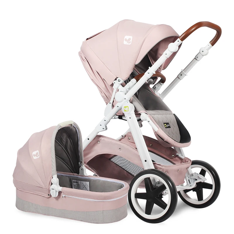 Coolbaby High View, детская тележка, европейская, двусторонняя, амортизатор, тележка, складная, переносная, можно взять с собой лежа, детская тележка - Цвет: Черный
