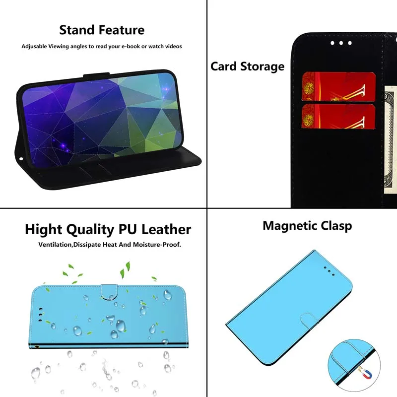 Зеркальный флип-чехол для телефона samsung Galaxy S10 S9 S8 Plus 10E кожаный чехол s для samsung Galaxy Note 10 10+ 10Pro M10 M30S чехол