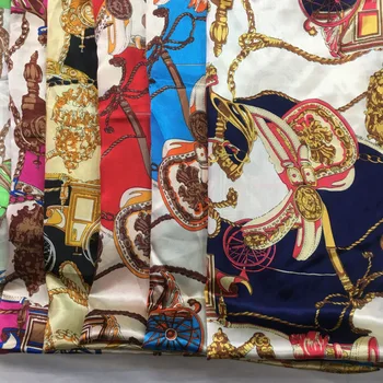 

Factory price printed duchess satin fabric soft smooth 100% polyester wheel pattern