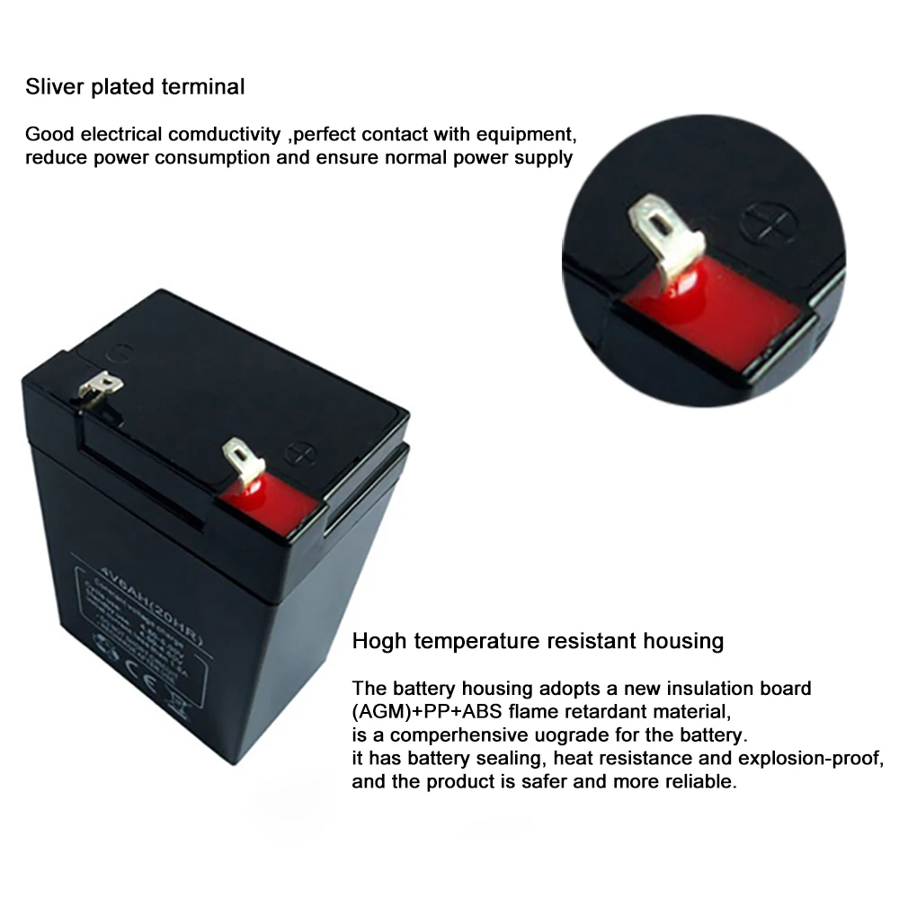 4V6AH lead-acid Battery 4V 5AH 6AH Backup Power For Emergency Light Children Toy Car electronic scale Accumulator Replacement