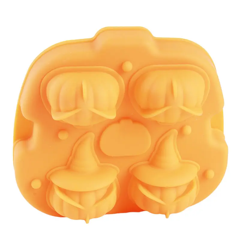 yellow Форма для льда в форме тыквы на Хэллоуин, форма тыквы для виски, вина, лоток для льда, форма для шоколада, вечерние принадлежности - Цвет: yellow