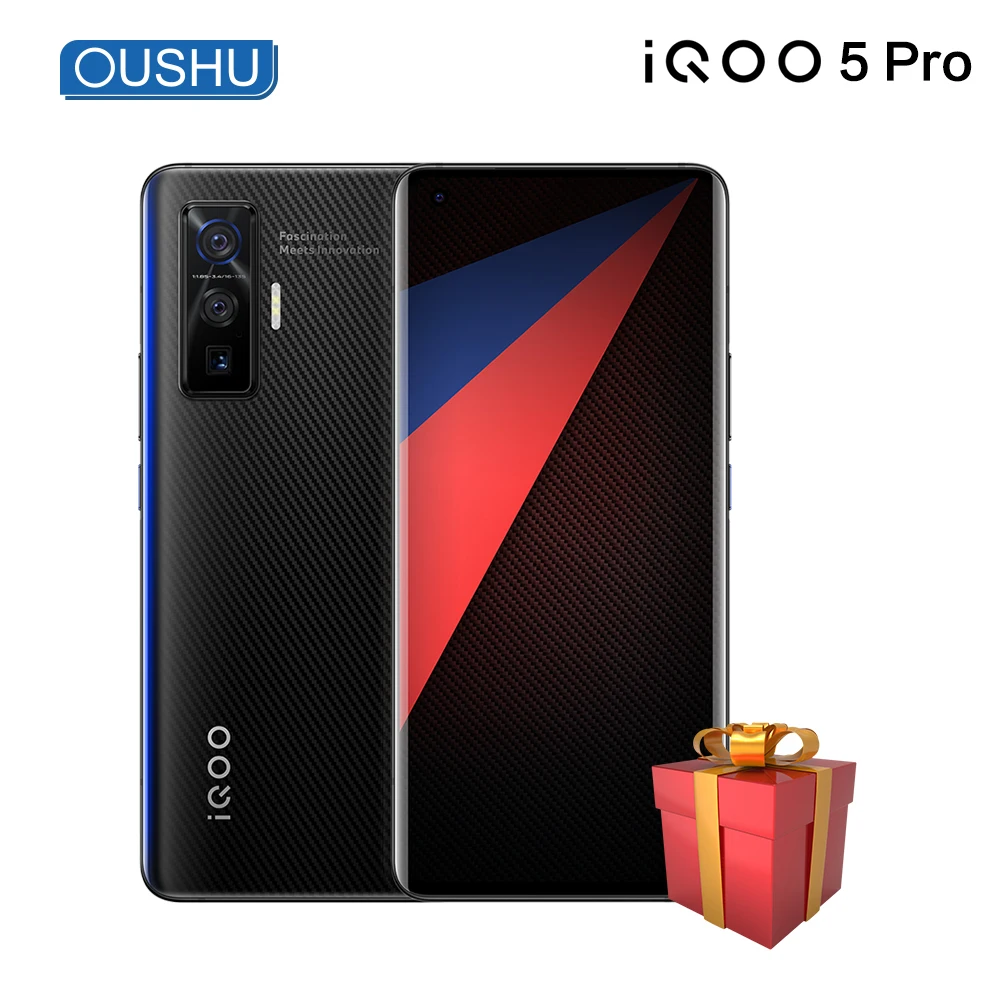 Новый 5G мобильного телефона vivo IQOO 5 pro 12 Гб 256 Snapdragon 865 50MP тройной задней Камера Celular