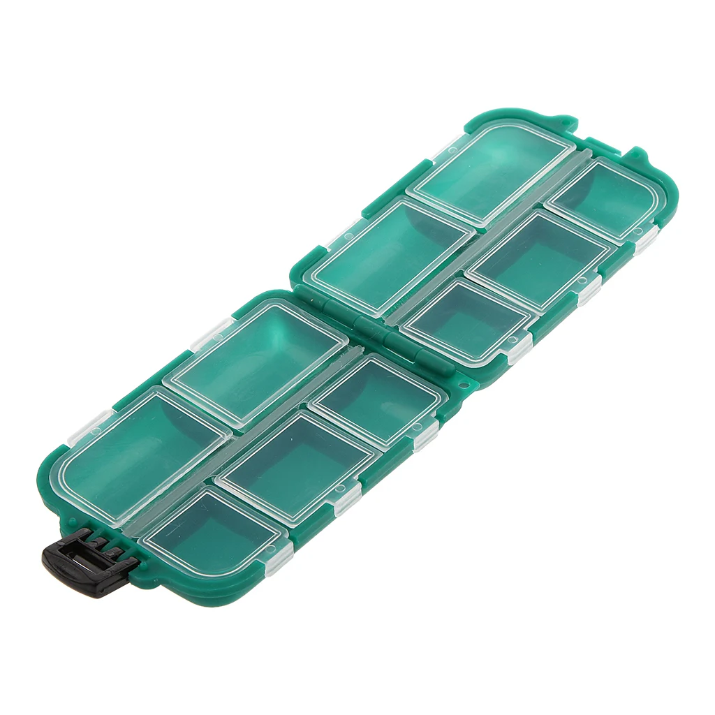 10 Compartment Fish Tackle Lures Baits Tackle Hooks Box Fishing Tool Accessories Storage Case 10 x 6 x 2.5 cm