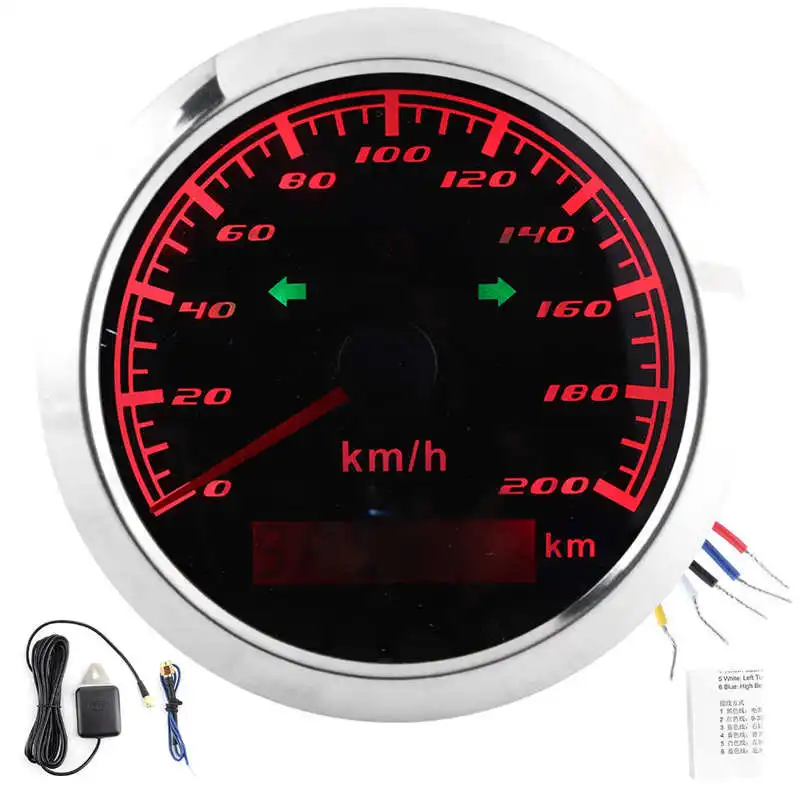 9-32 В IP67 GPS Спидометр Одометр 200 км/ч 0-999999 км ЖК-одометр Анти-туман