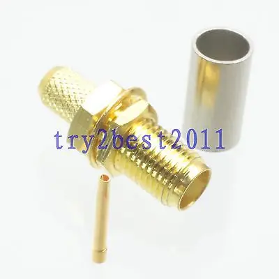 

DHL/EMS 100 Sets*1pce Connector SMA jack pin bulkhead crimp RG58 RG142 LMR195 RG400 Straight -C1
