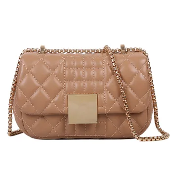 

Korean version small square bag women 2020 spring new single shoulder messenger bag with little Xiangfeng Lingge chain bag