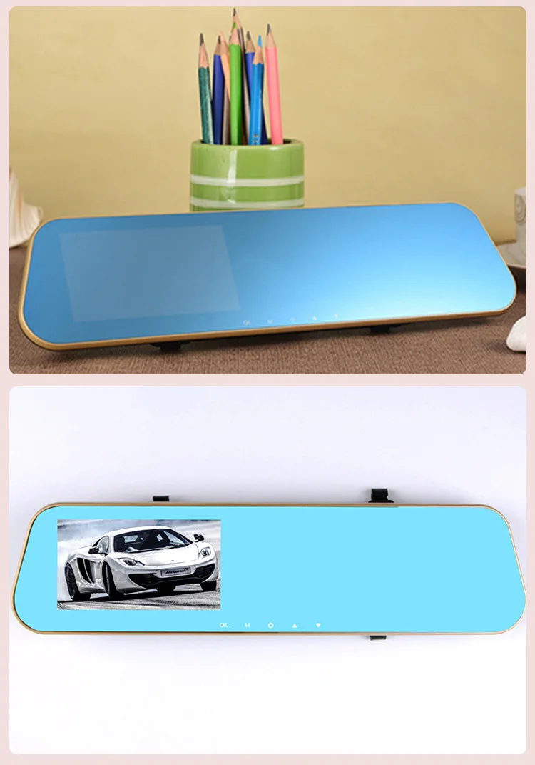 Factory Direct Selling Foreign Trade Rearview Mirror 4.3-Inch Tachograph Front And Back Dual Record Rear View