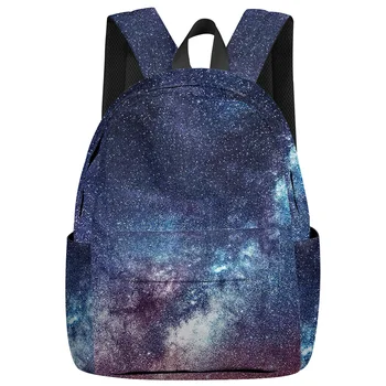 

Stars In The Night Sky Backpack Interior Key Chain Holder Luxury Backpack Arcuate Shoulder Strap