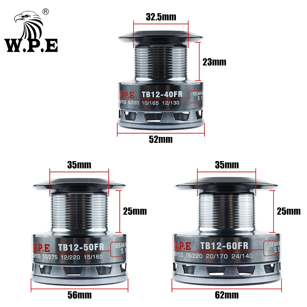 W.P.E TOUCHBeauty TB 12 30FR/40FR/50FR/60FR Катушка для спиннинга 9 + 1 BBs Передняя и задняя