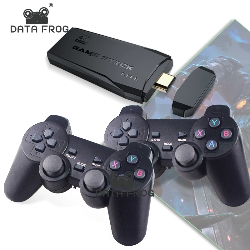 Data Frog 4k Retro Game Console Built In 10000 Classic Games With 2.4g Dual Wireless Controller