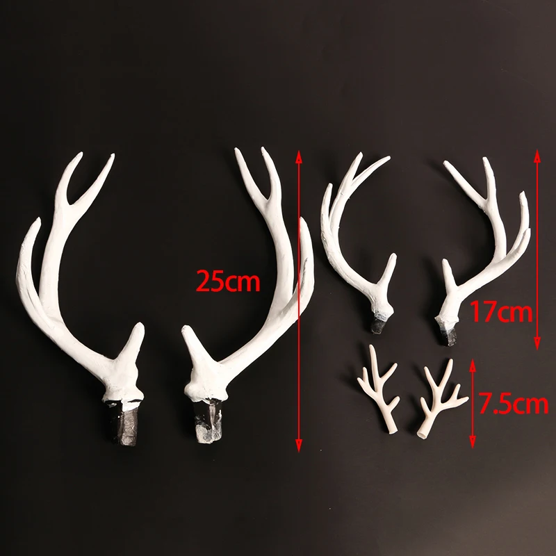 Simulation Plastic Deer Antlers Decor Cosplay Black Deer Antlers Artificial Horn Headband DIY Accessory Halloween Props