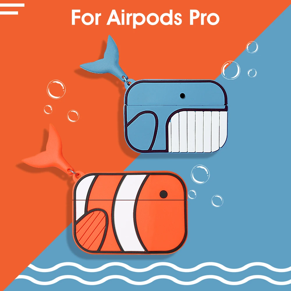Милый чехол с рисунком рыбы для Airpods Pro Shark, силиконовый чехол для наушников для Apple Airpods Pro, мягкий чехол для Airpods 3, чехол для гарнитуры