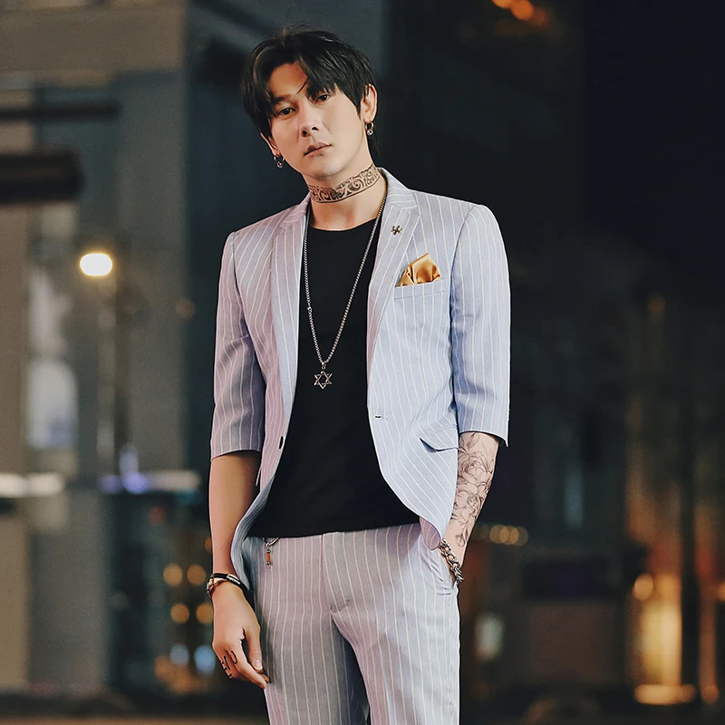 blue 2 ПАК вечерние платья Abito Uomo Cerimonia Coreano Heren Prom Pak мужские облегающие костюмы Rozen - Цвет: blue
