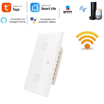 

Smart Wifi Wall Light Press Switch Remote Control Smart Life Tuya APP Work with Alexa Echo Google Home US Plug