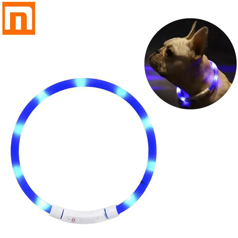 Najtaniej Nowy Xiaomi małe bestia gwiazda obroża dla zwierząt domowych Anti wybrać zwierzęta domowe są utracone LED oświetlenie ostrzegawcze miękkiego silikonu może być cięte USB ładowania