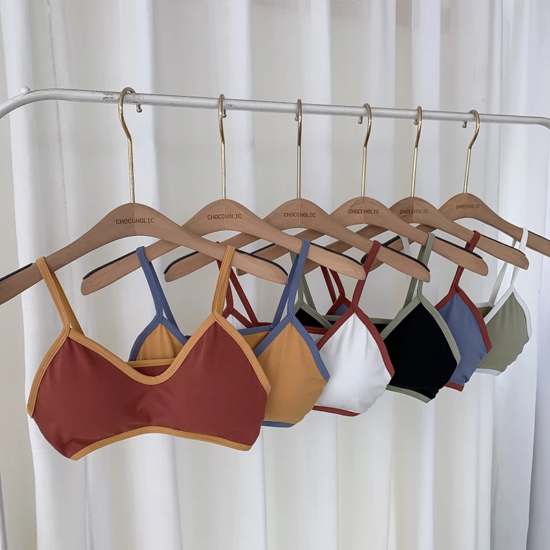 Lencería minimalista ropa interior mujer, Sujetador deportivo de sección con almohadilla para el pecho, sujetador antiiluminación|Tops - AliExpress