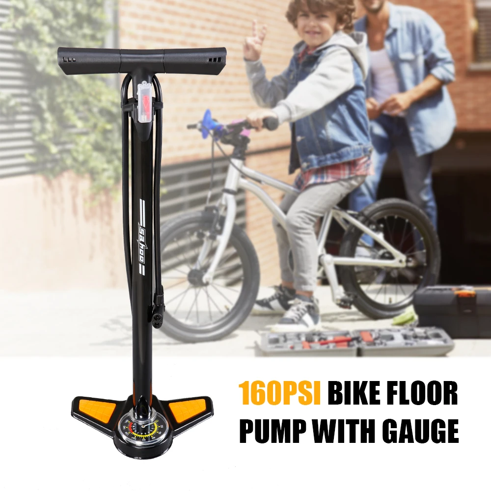 SAHOO велосипед напольный насос 160PSI ножной велосипедный насос MTB дорожный велосипед напольный насос Presta Шрейдер клапан ручная шина насос с манометрами
