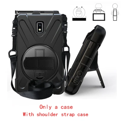 Strap Black С подставка для ручки плечевой ремень чехол для Samsung Galaxy Tab Active2 SM-T395 SM-T390 противоударный Назад таблетка подставка крышка - Цвет: Strap Black